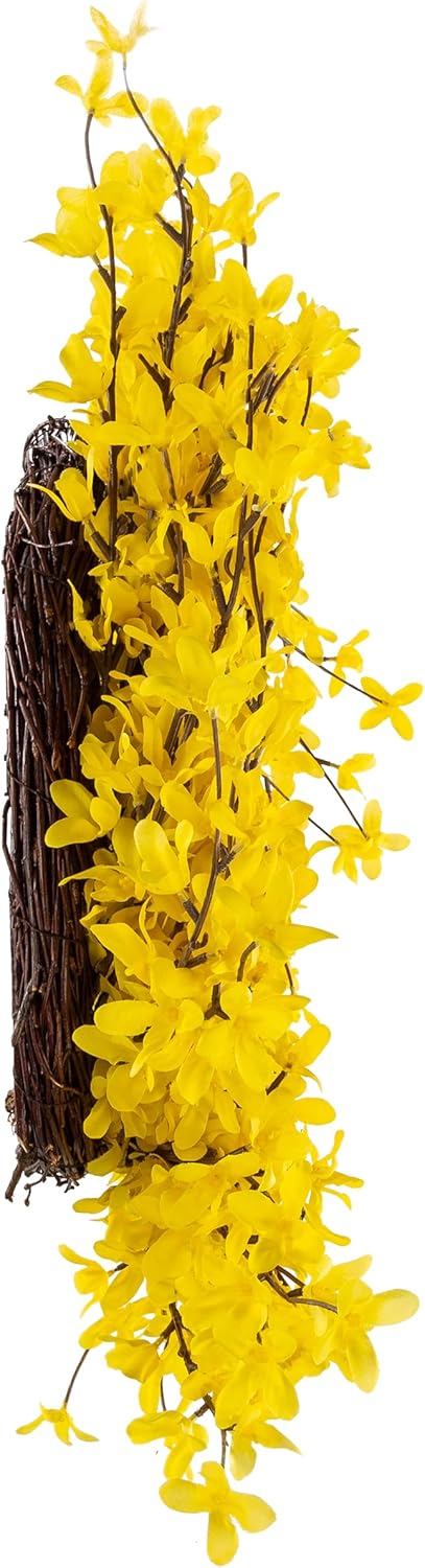 Yellow Forsythia Wreath - 24 Inch Artificial Spring Decor
