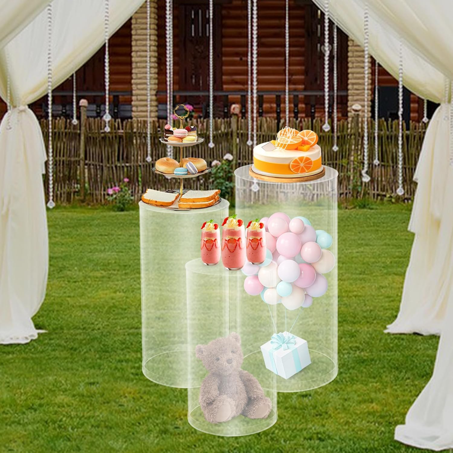 3Pcs Cylinder Stands for Party and Wedding Decor