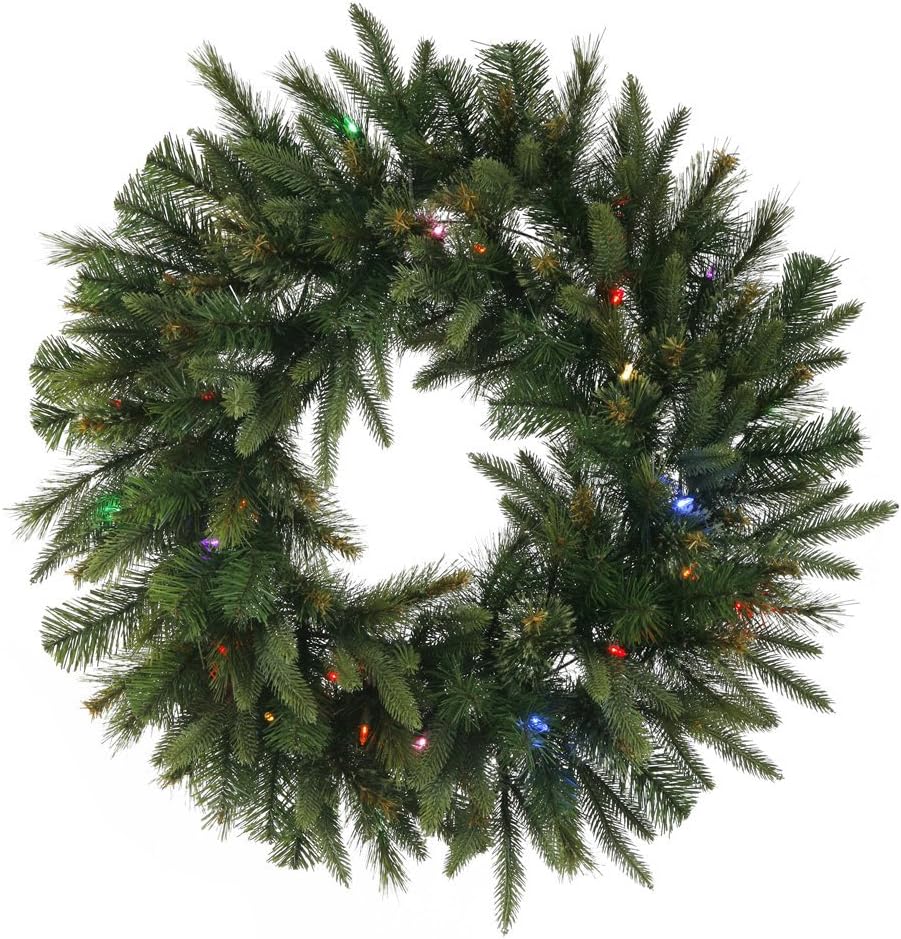 Vickerman 42 Inch Cashmere Artificial Christmas Wreath with LED Lights