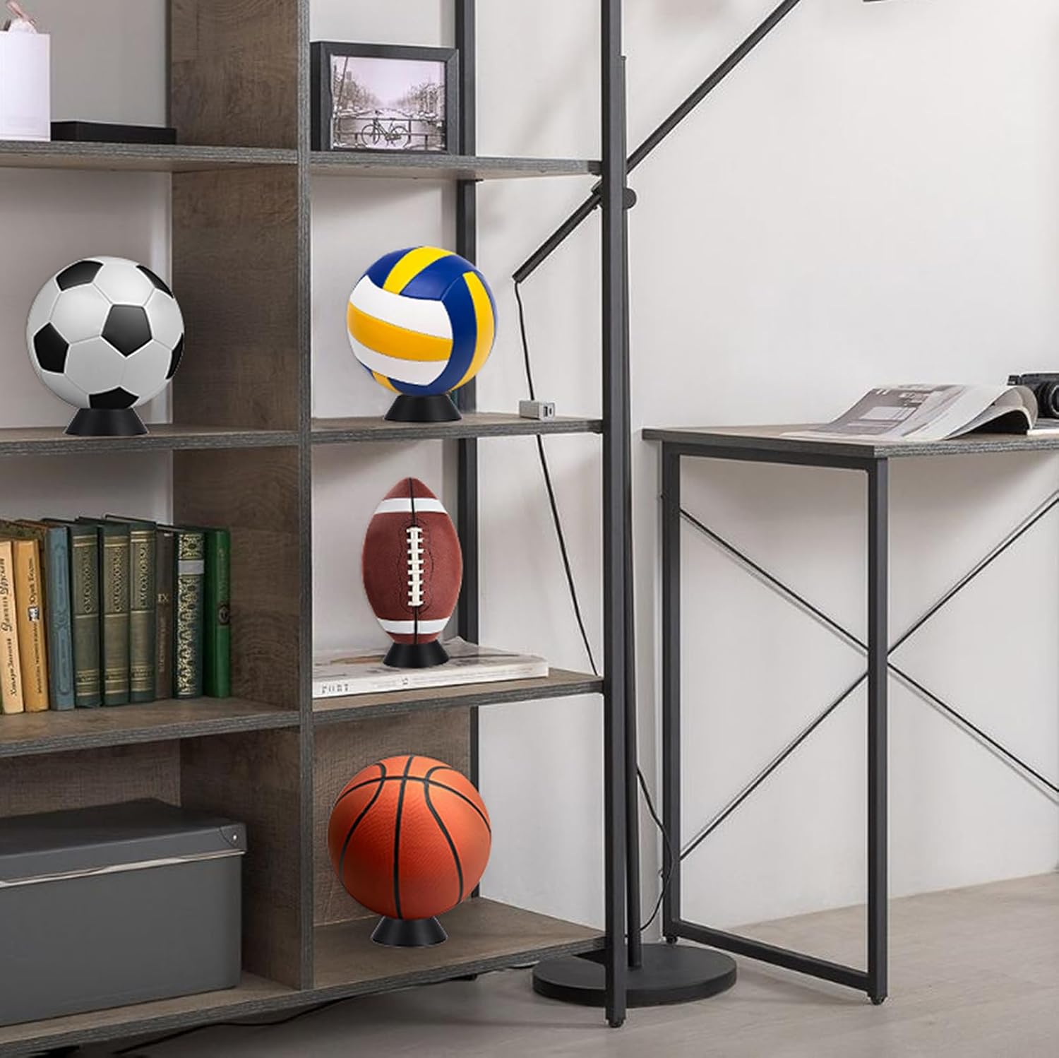 Hipiwe 6 Pack Ball Display Stand for Sports Balls