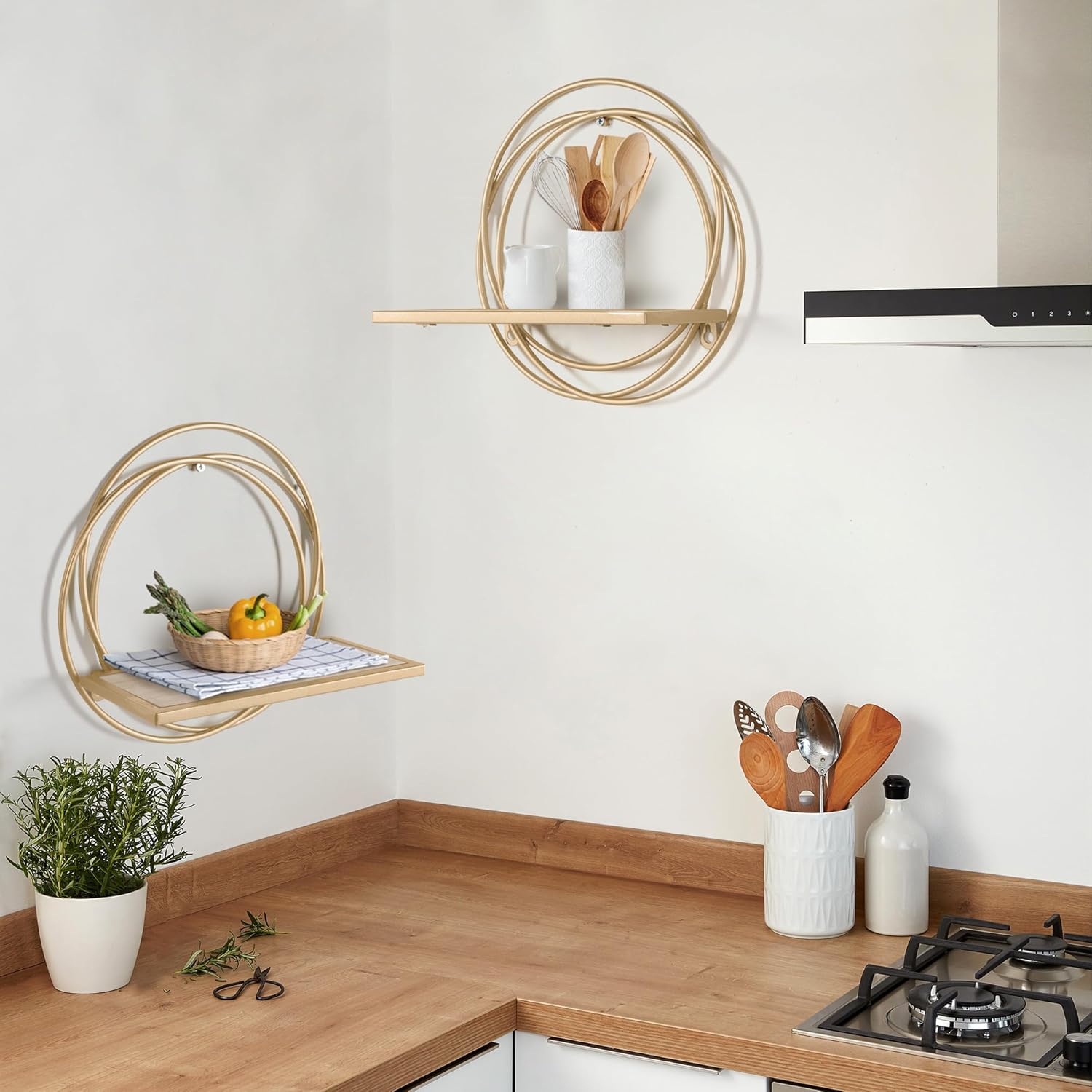 Oakrain Small Floating Shelves Set of 2 Wall Mount