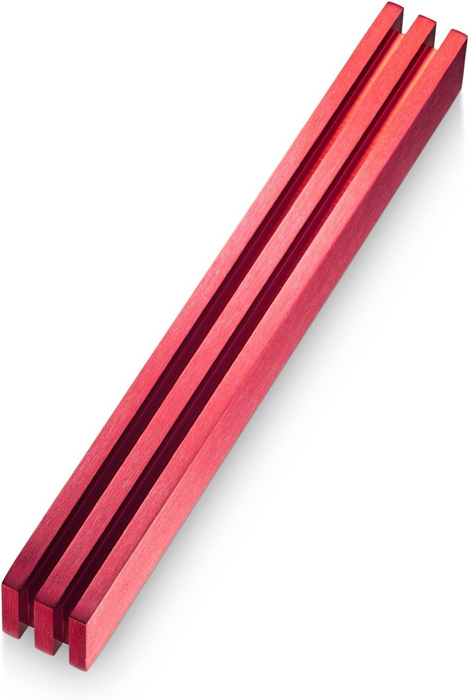 Adi Sidler Mezuzah Case Vertical Laser Cut Brushed Aluminum Maroon 63