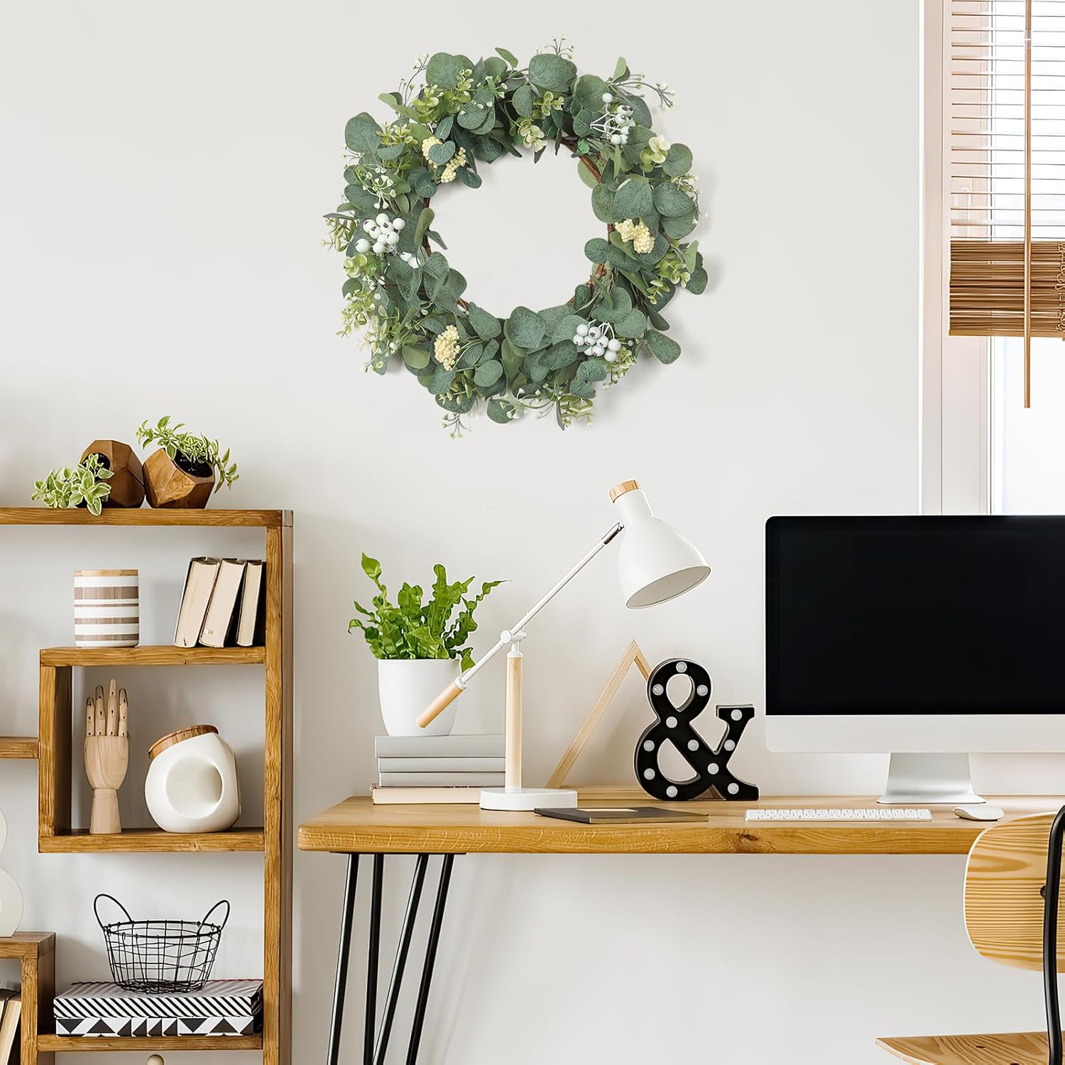 Dremisland 20 Inch Eucalyptus Wreath for Front Door