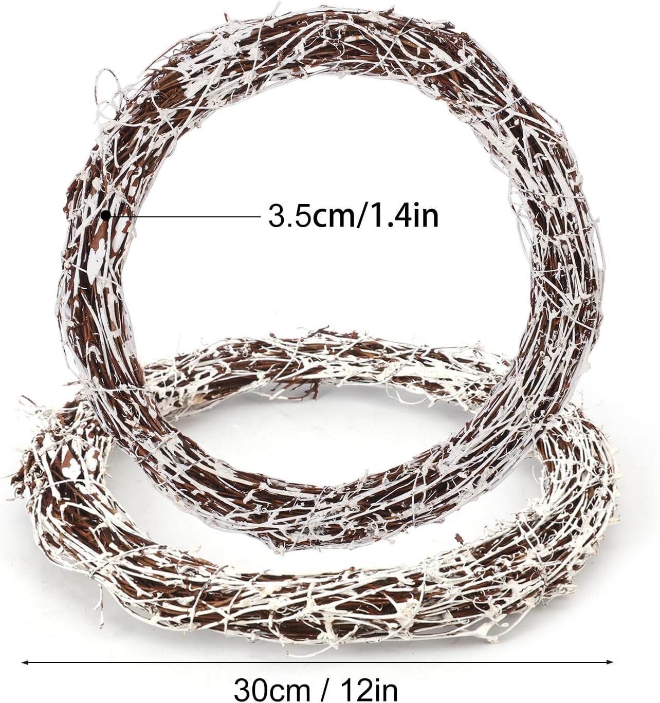7 Pcs 12 Inch Natural Grapevine Wreath Set