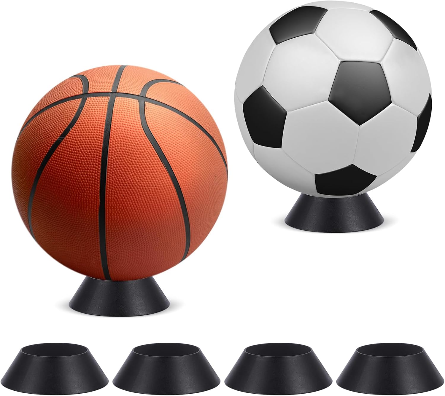 Hipiwe 6 Pack Ball Display Stand for Sports Balls