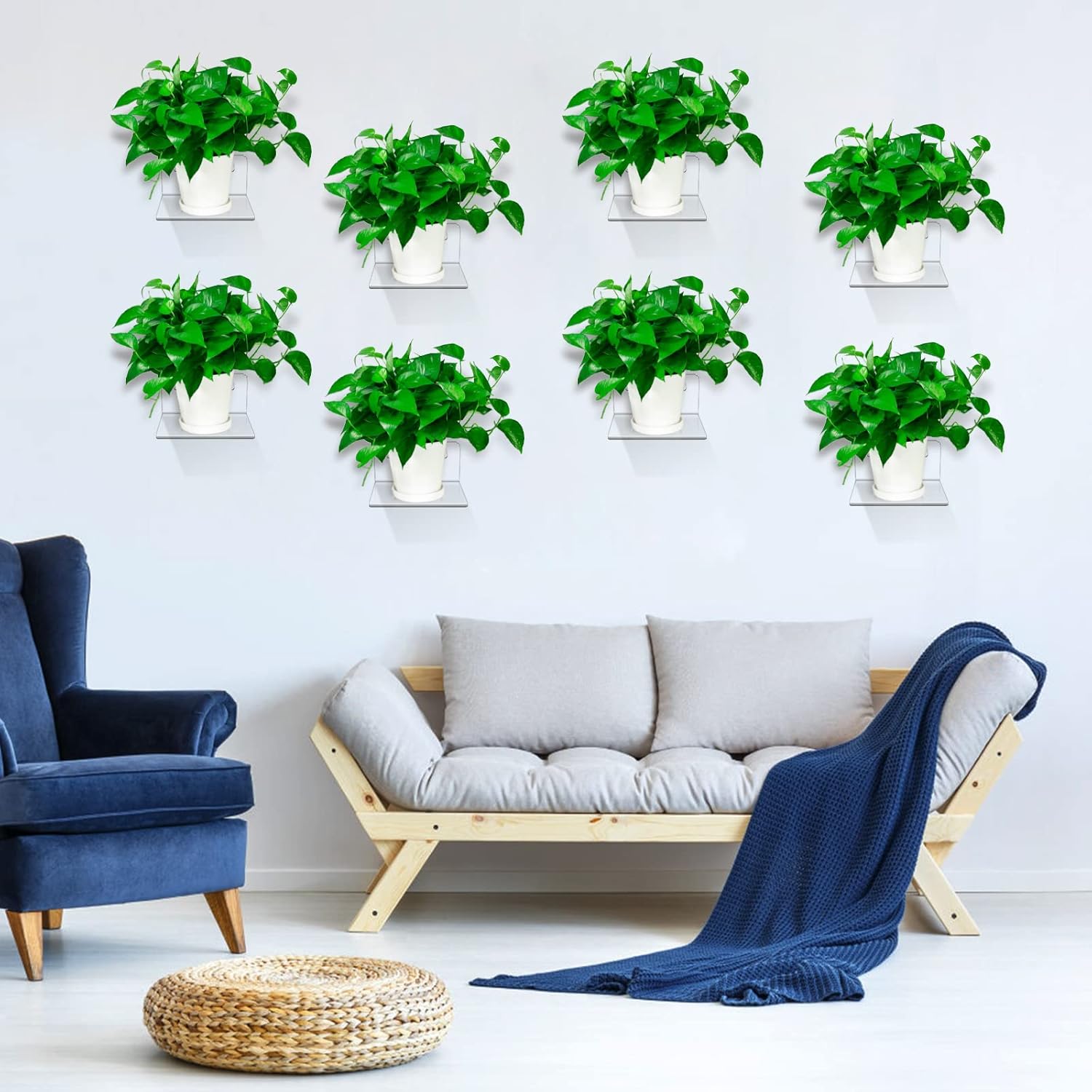 Trailwalk Acrylic Floating Shelf 16 Pack - Clear Modern Wall Storage