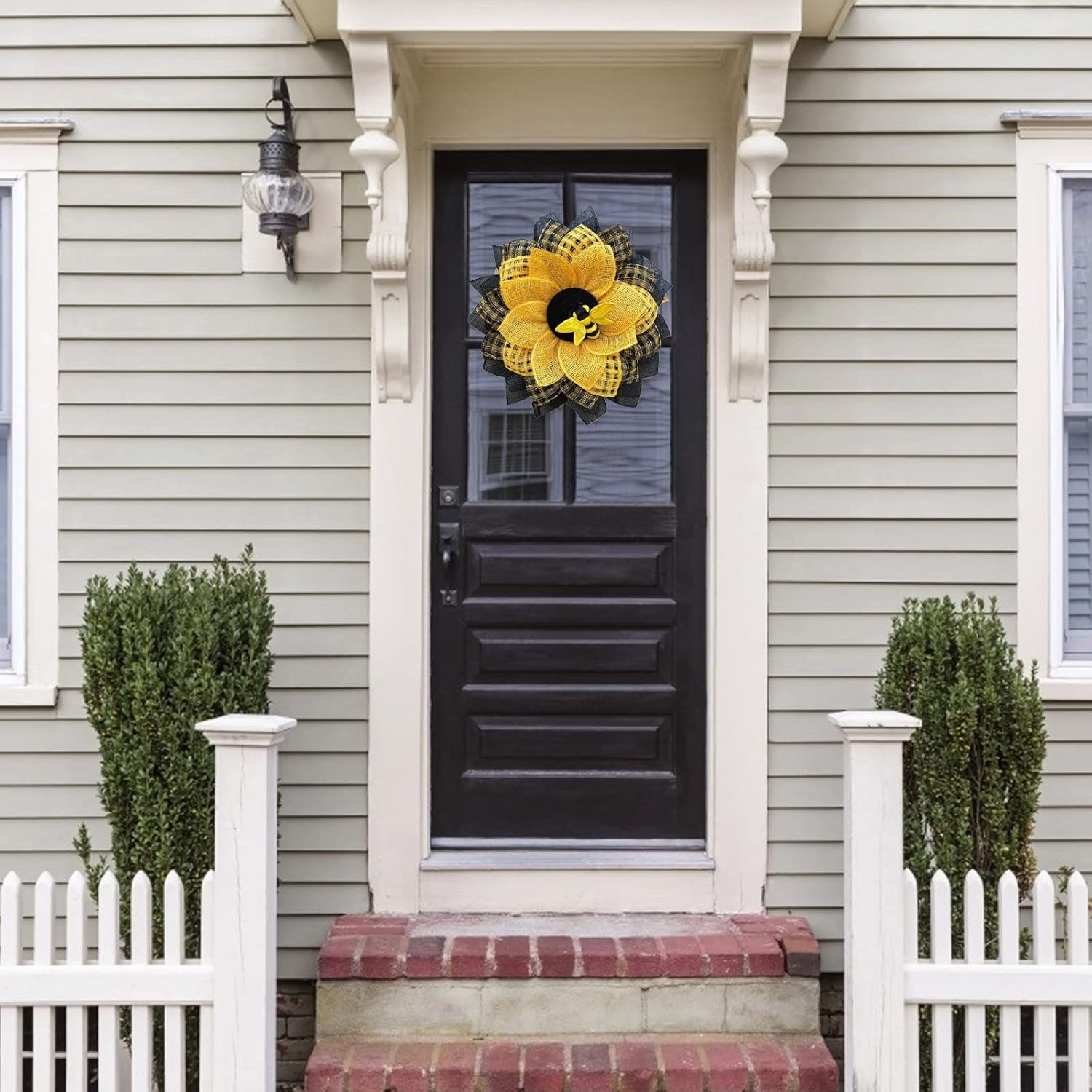 Cakina Bee Sunflower Wreath Easter Decorations Boxwood Dog Wreath