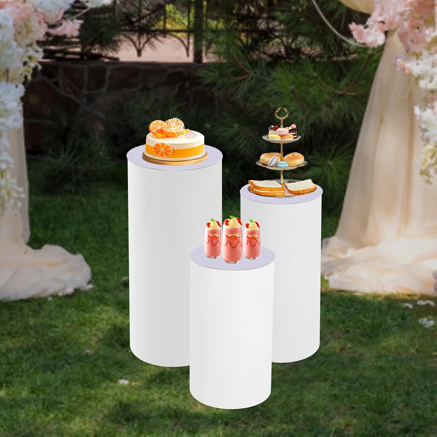 PERFERATE 3 Pcs Metal Cake Pedestal Stand