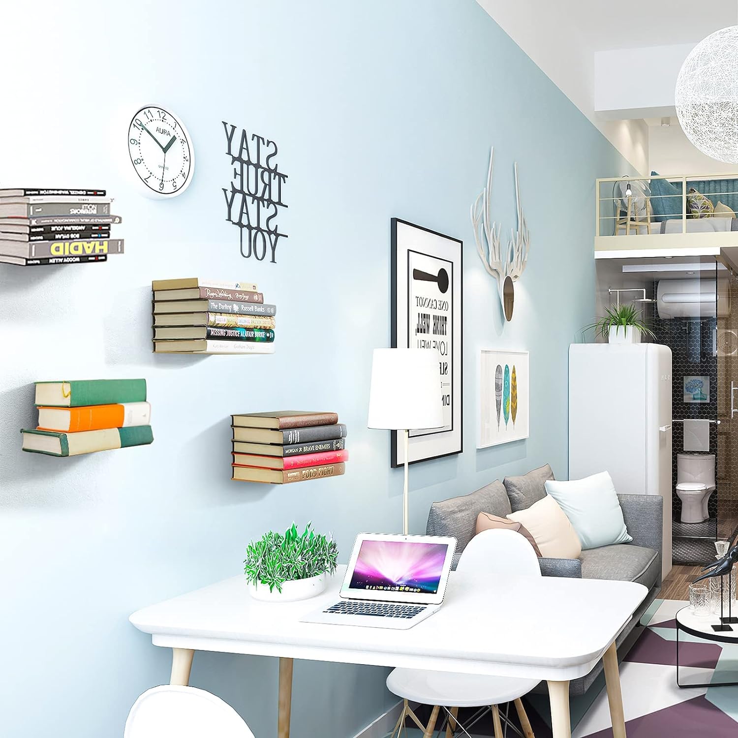Fentec Invisible Floating Bookshelf 4-Pack White
