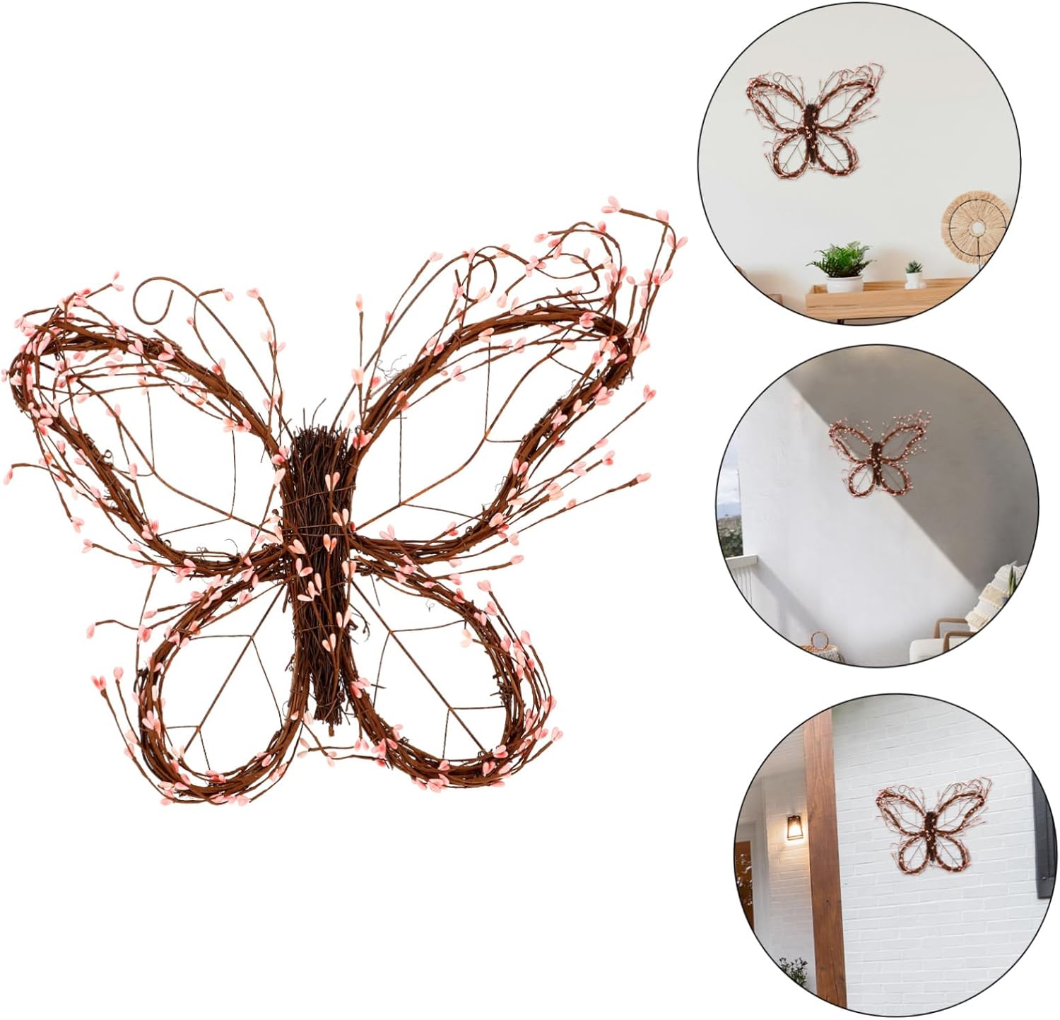 Butterfly Rattan Wreath for Home Decor