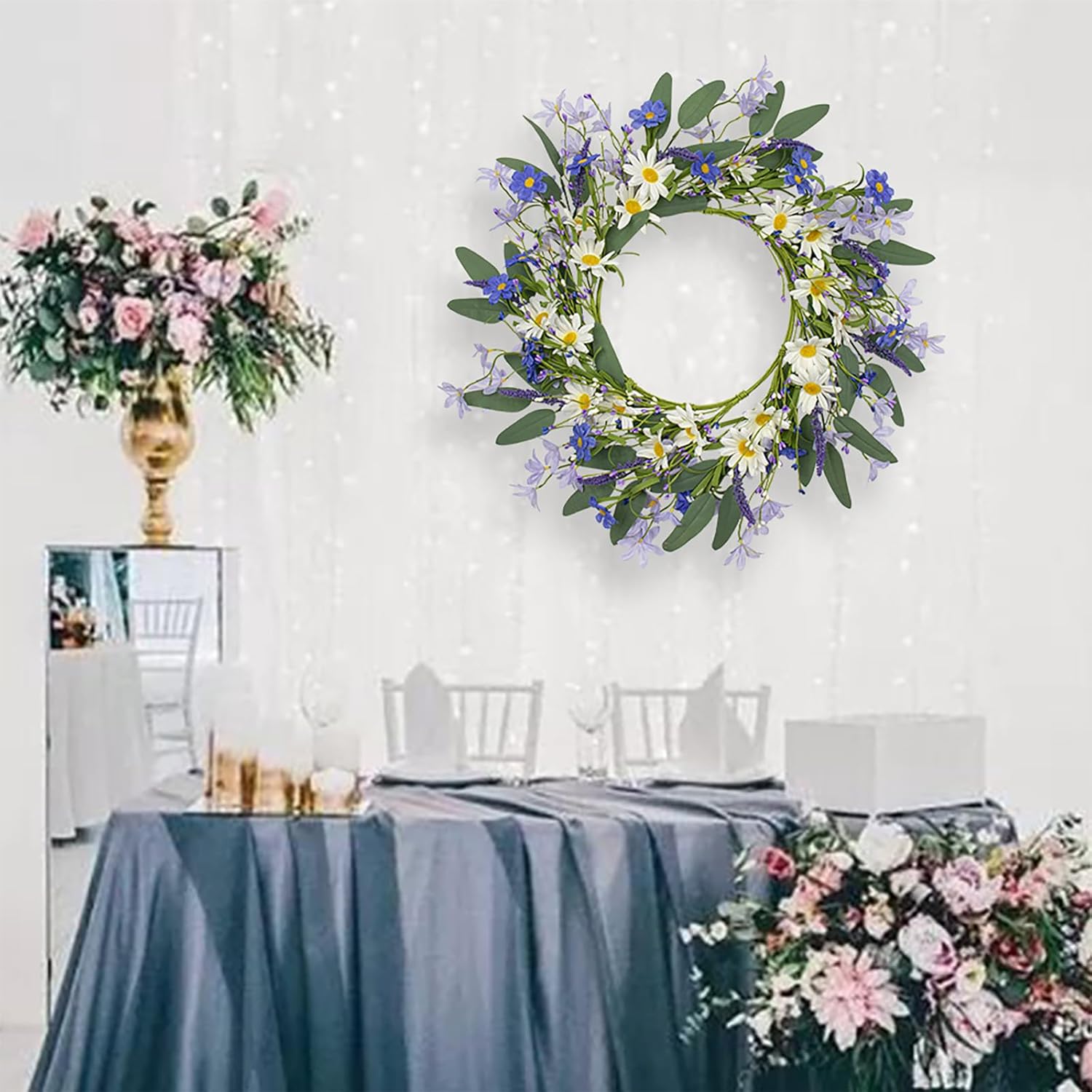Violet Ever Garden 20 Inch Spring Wreath for Front Door