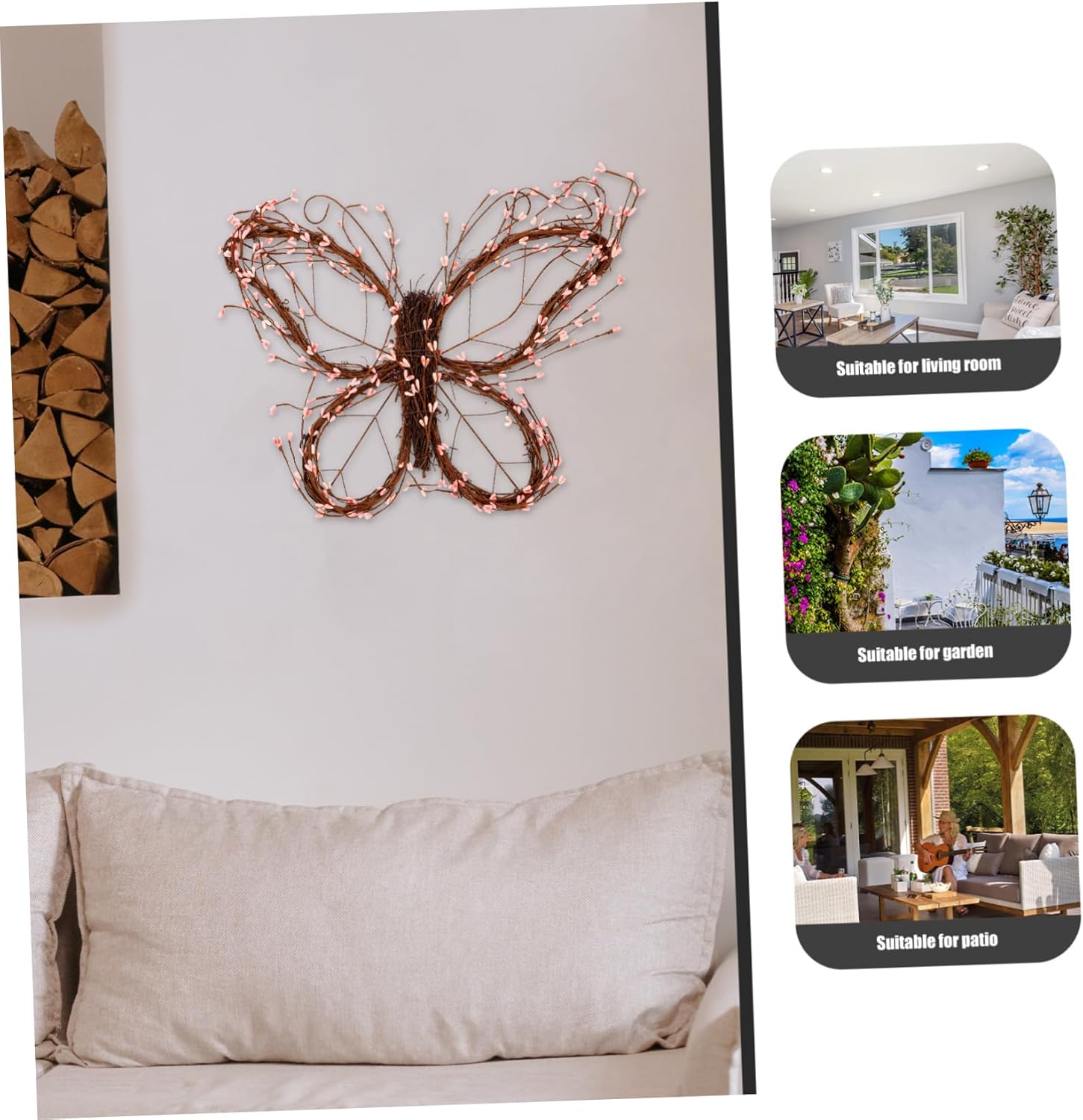 Butterfly Rattan Wreath for Home Decor