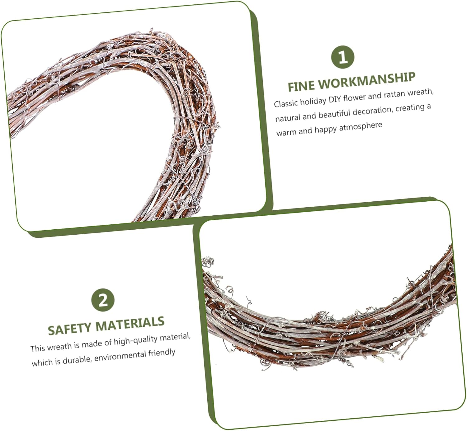 NOLITOY 1pc Rattan Wreath Garland for Home Decor