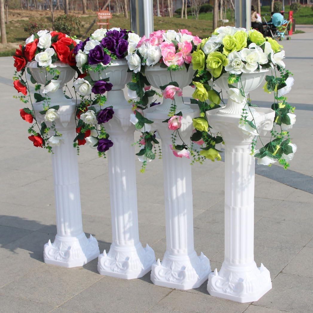 DYRABREST 2 Pack White Roman Column Pedestal Stand