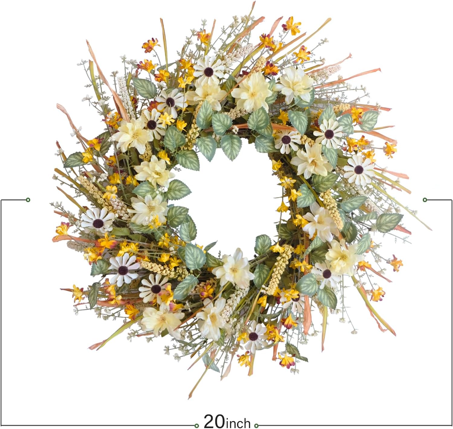Idyllic 20 Inch Spring Summer Front Door Wreath