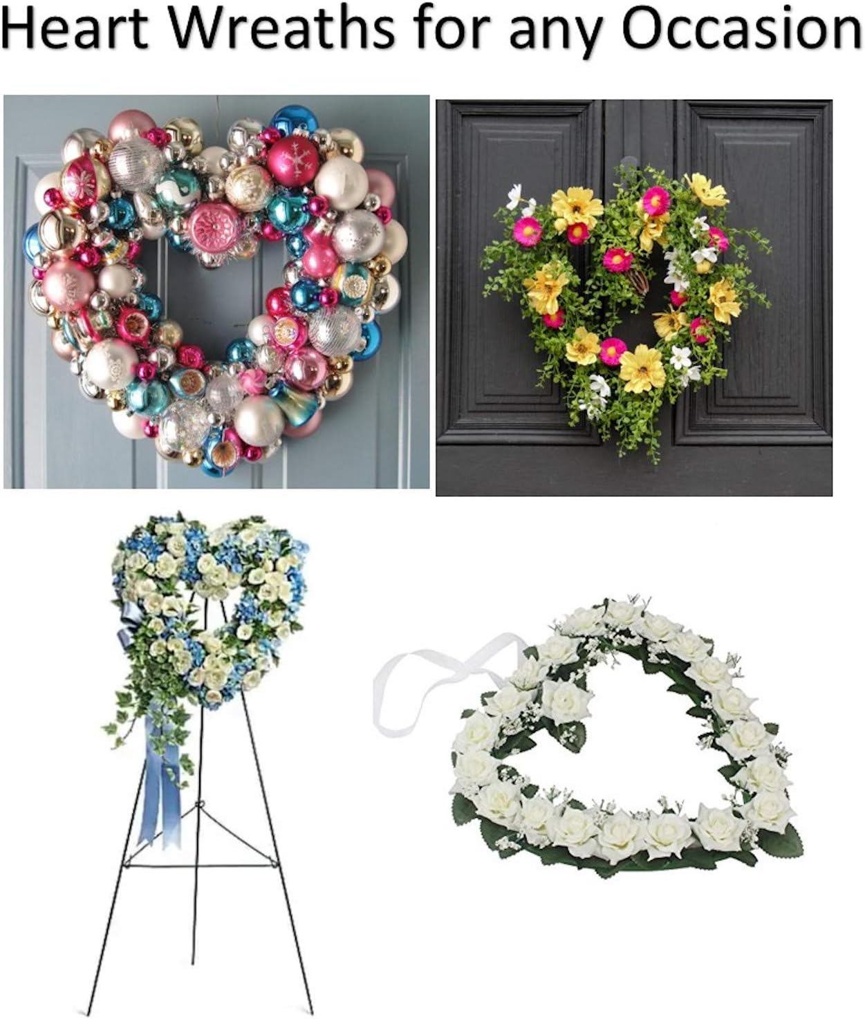 12 Inch Heart Shaped Wire Wreath Set of 2