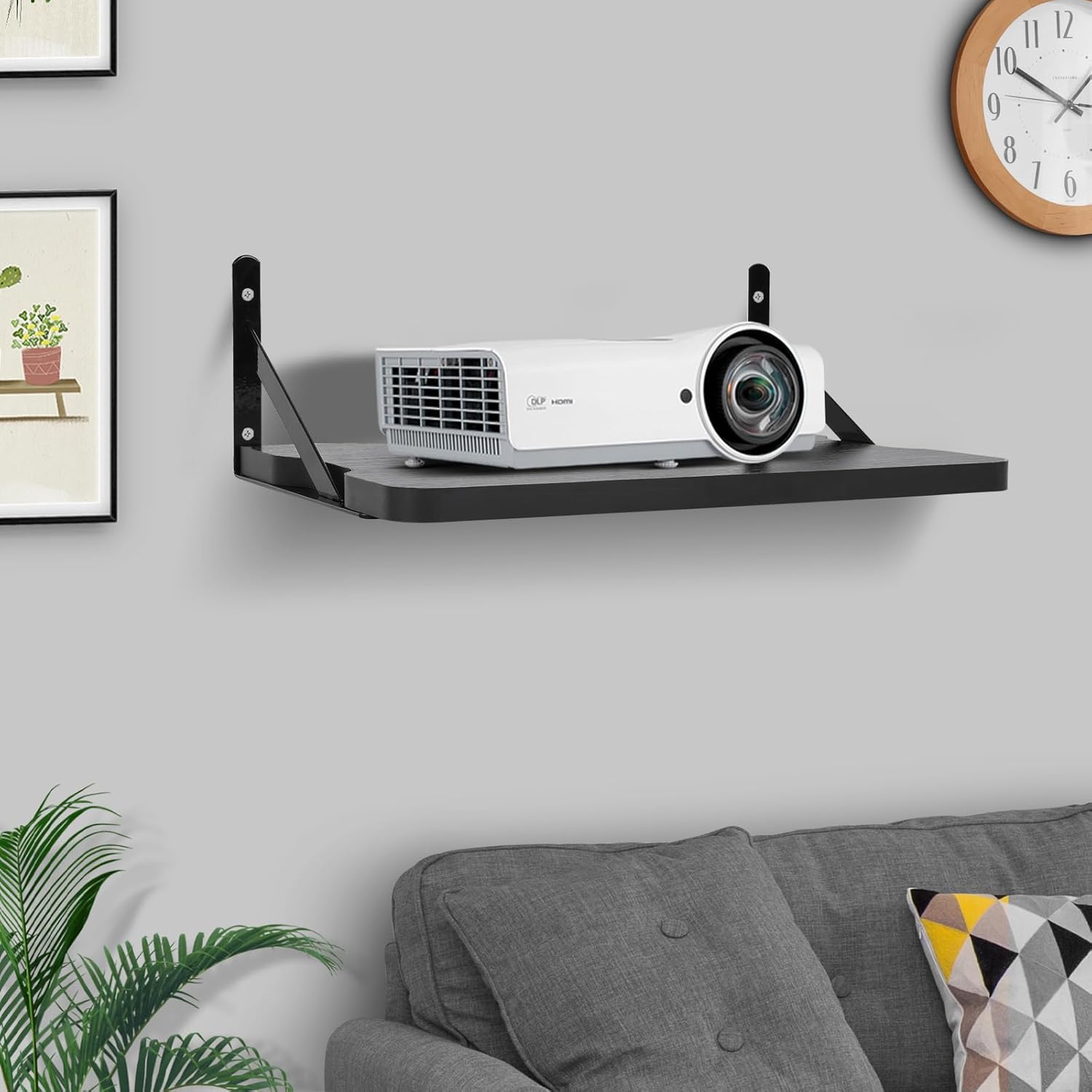 Black Small Mini Projector Shelf for Router and Modem