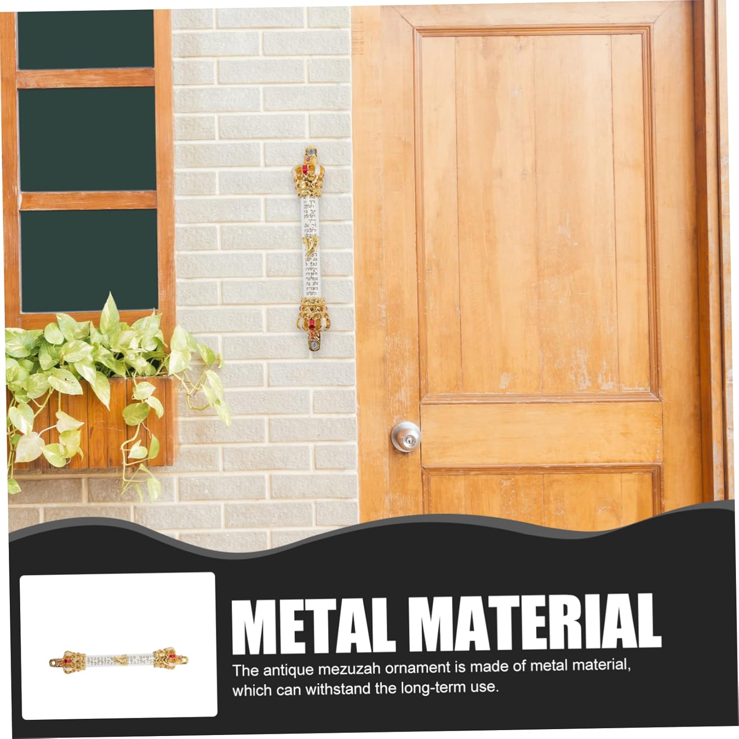 SOLUSTRE Mezuzah Scroll Metal Door Decor