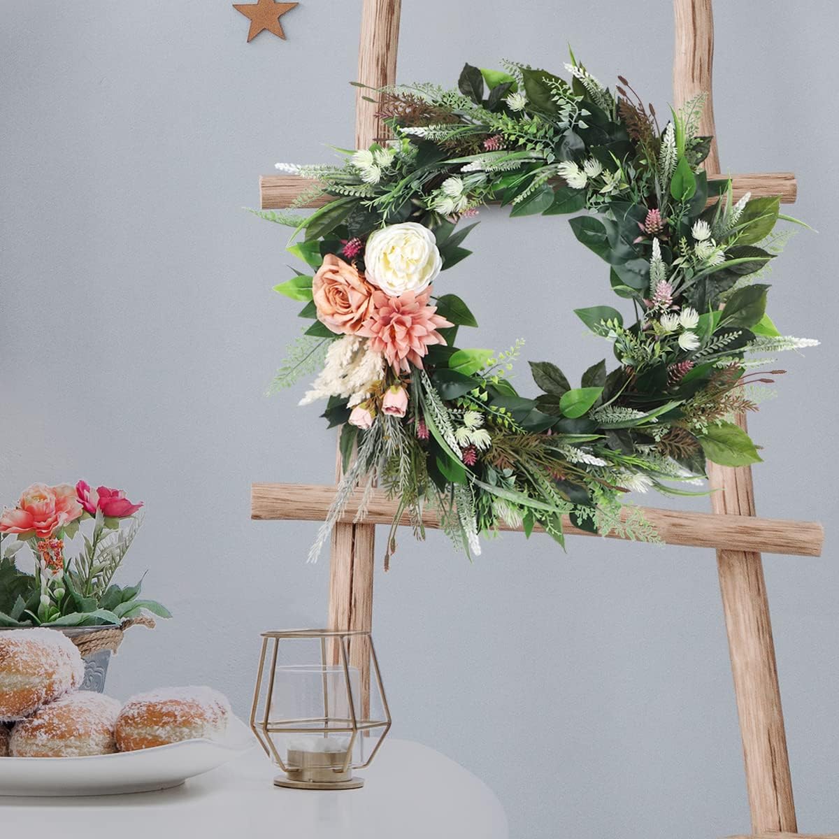 Kmise 27 Inch Spring Wreath for Front Door