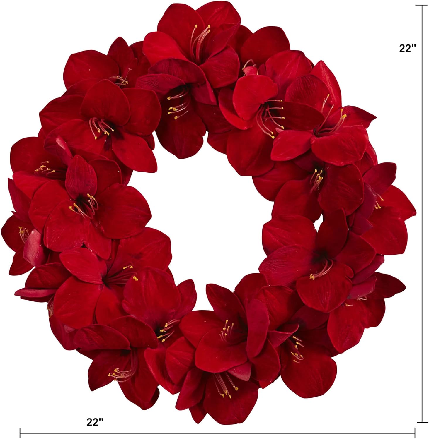 Nearly Natural 22 In Artificial Amaryllis Wreath