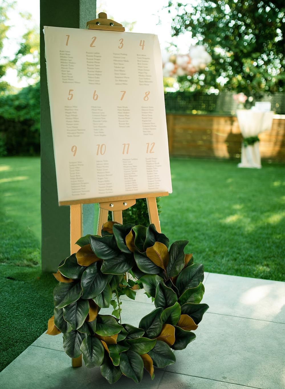 Serene Spaces Living Artificial Green Magnolia Leaf Wreath