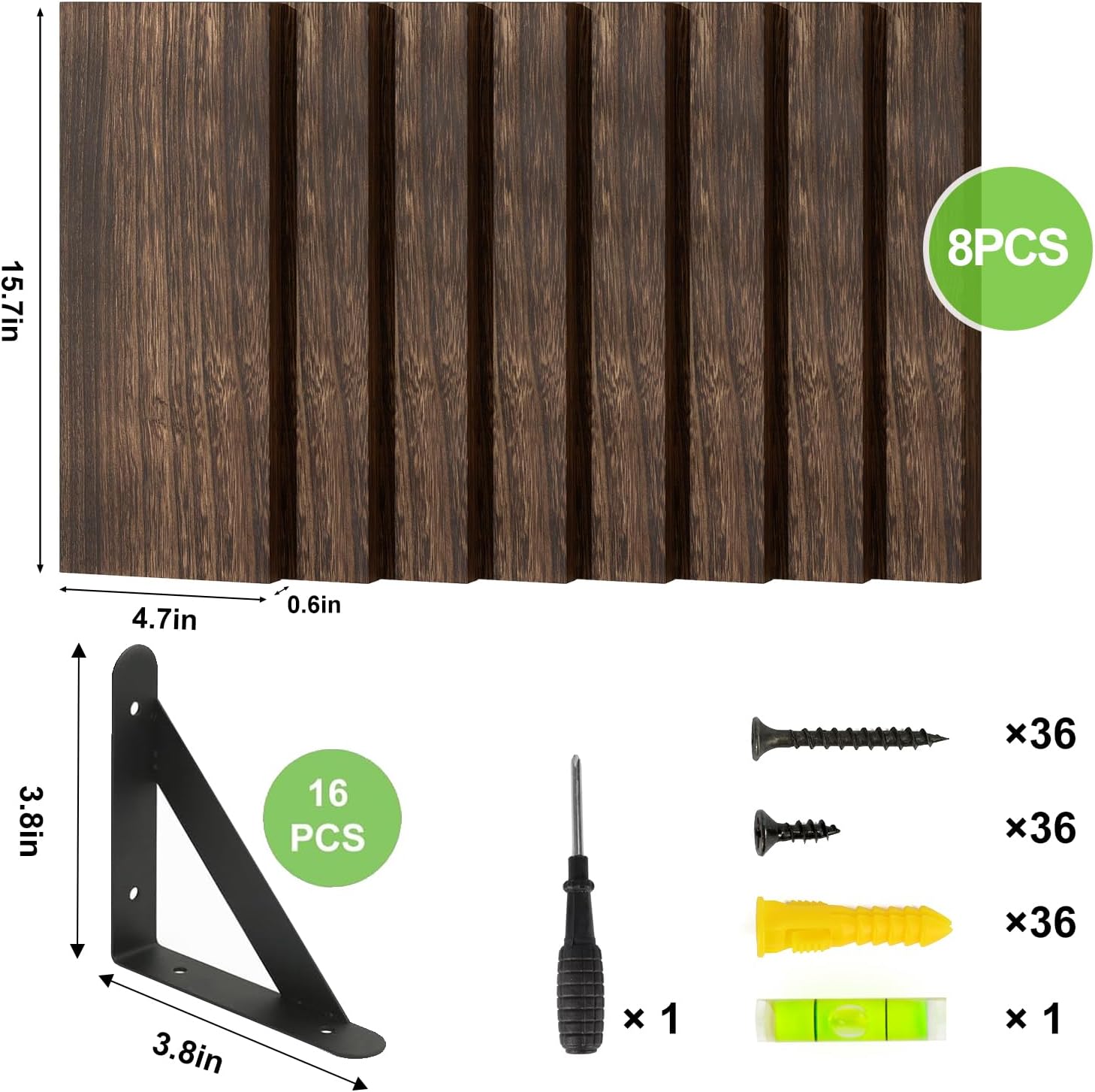 Fixwal Floating Shelves Set of 8 Rustic Wood Wall Shelves