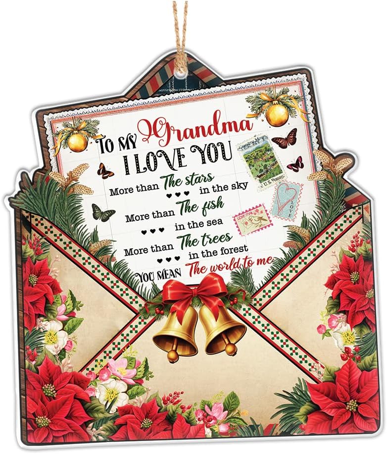 RABOWA Bell Merry Christmas Clear Acrylic Ornament