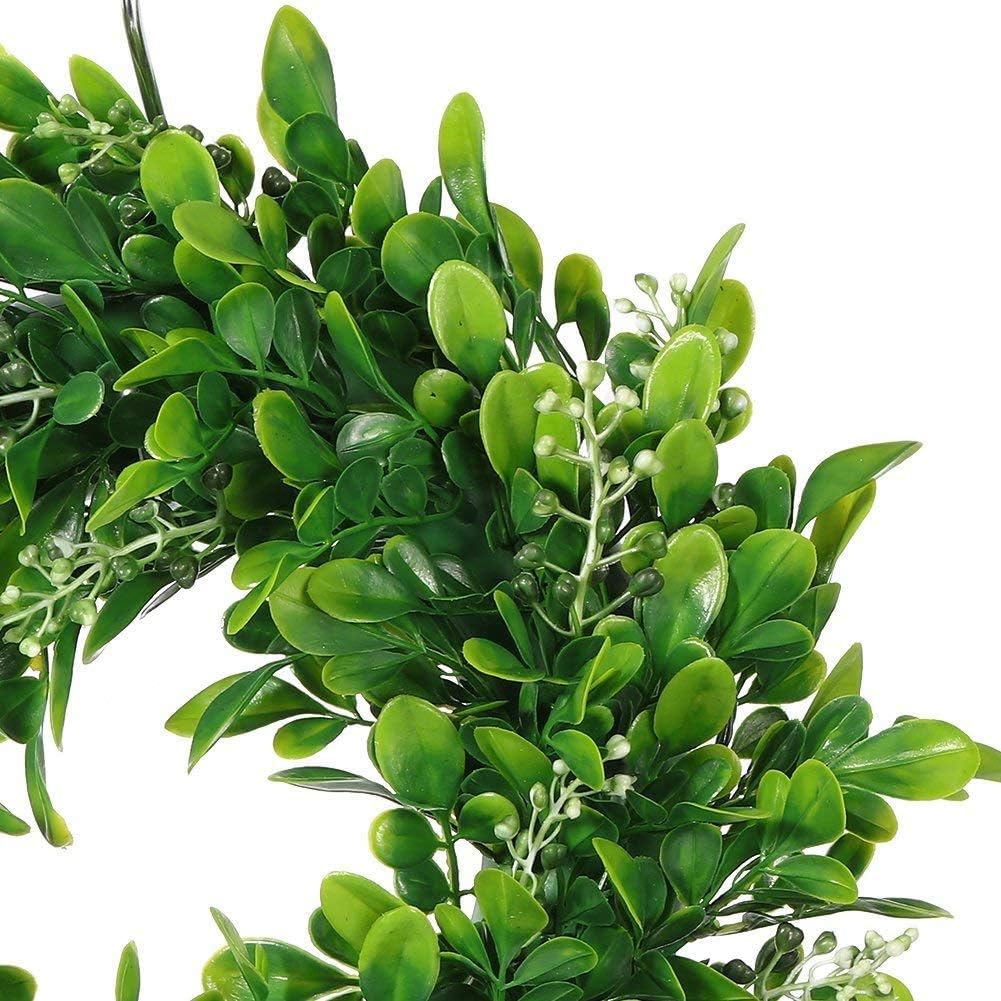 LSKYTOP 4 Pcs Artificial Boxwood Wreath 11 Inch
