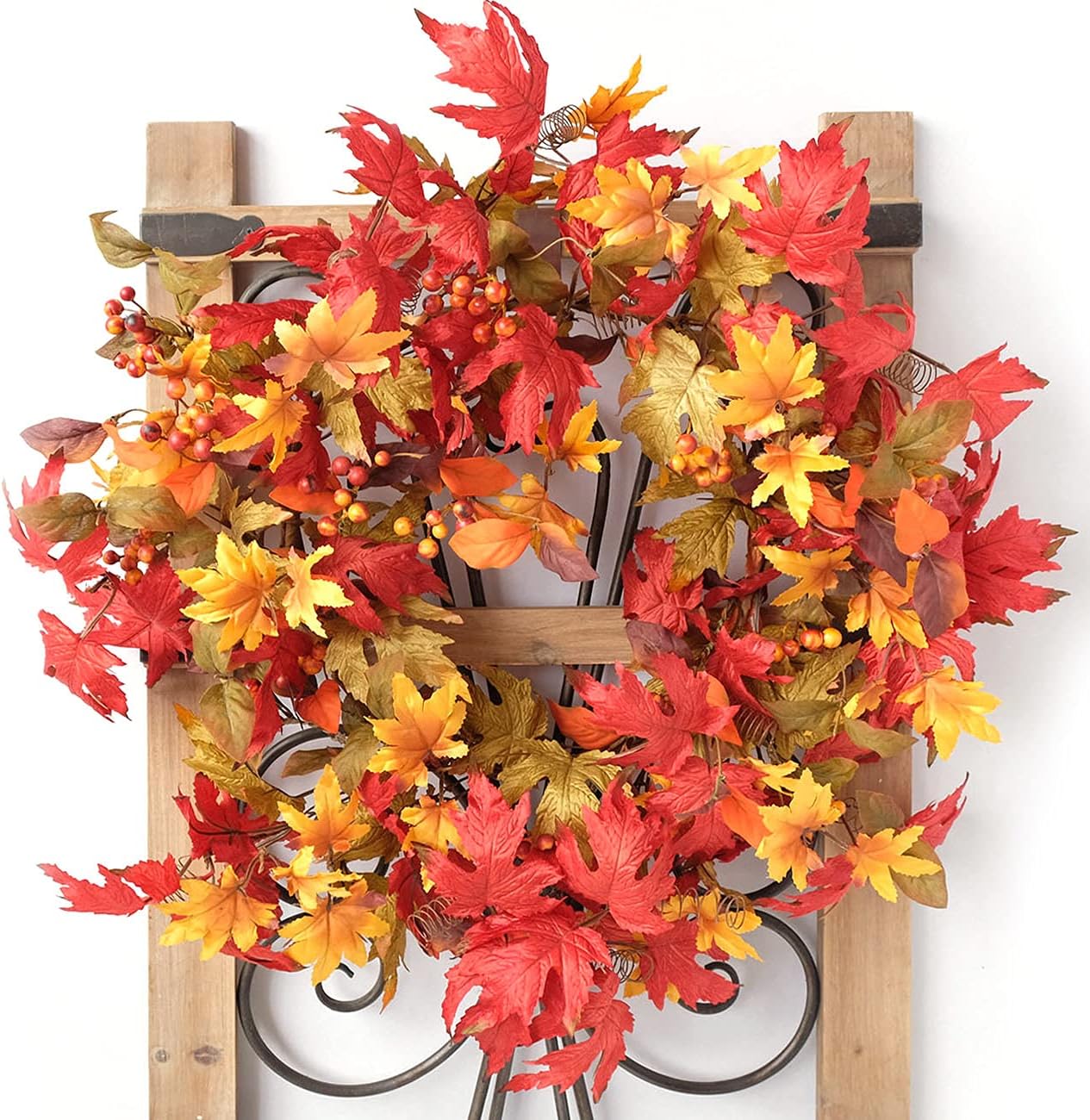 Idyllic 20 Inch Fall Wreath for Front Door