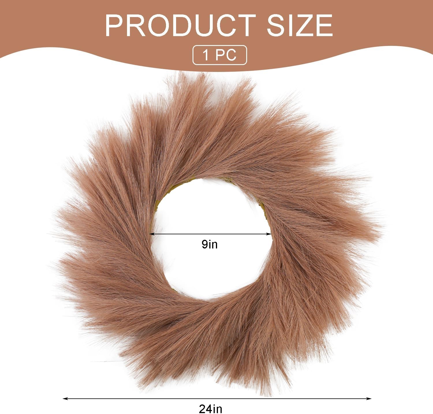 Pampas Grass Wreath 24 Inch Farmhouse Decor Taupe