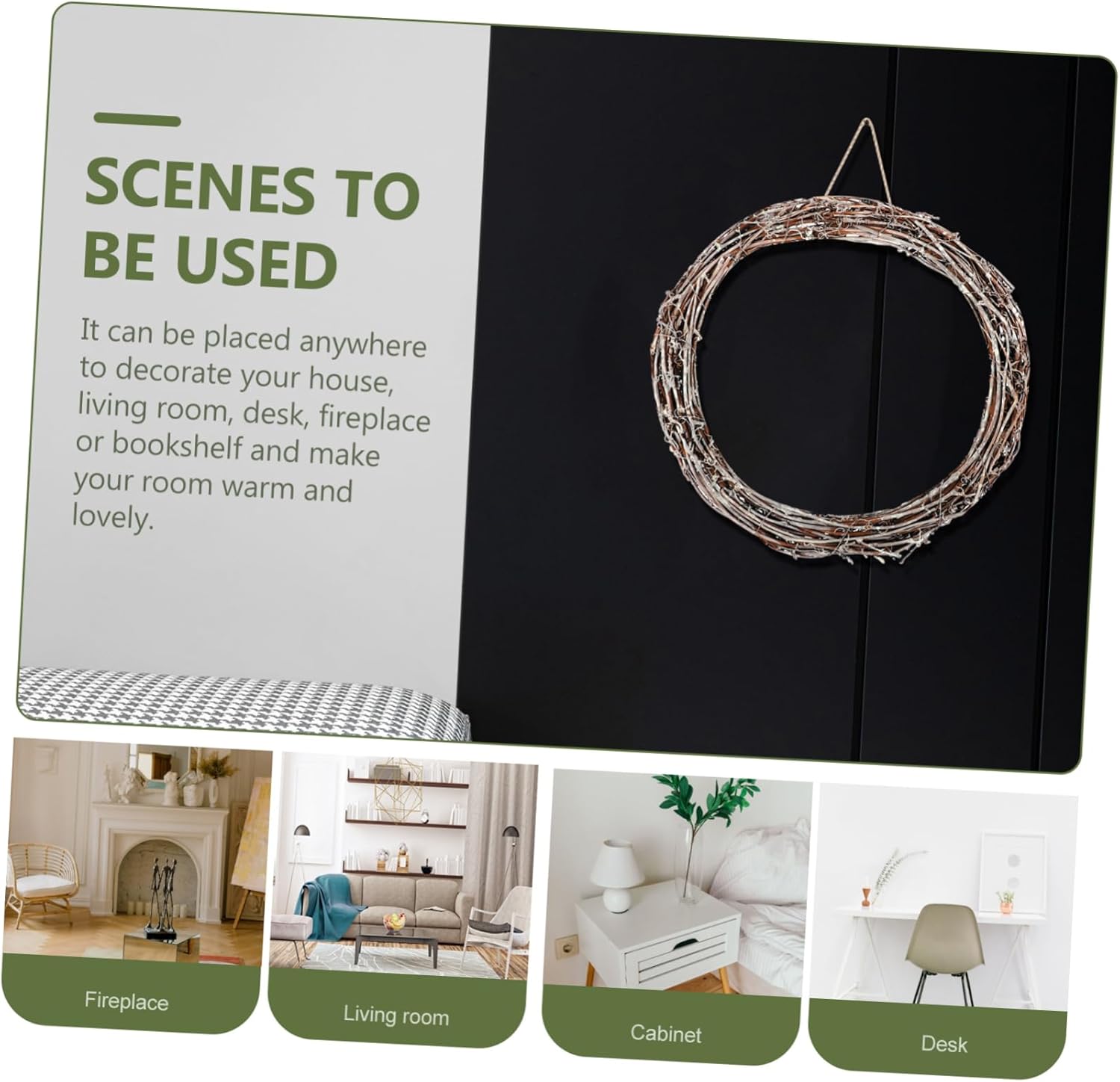 Handmade Rattan Wreath for Home Decor and Seasonal Crafts