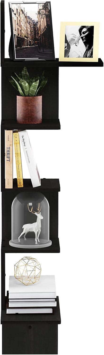 Furinno Rossi 5-Tier Floating Shelf - EspressoBlack
