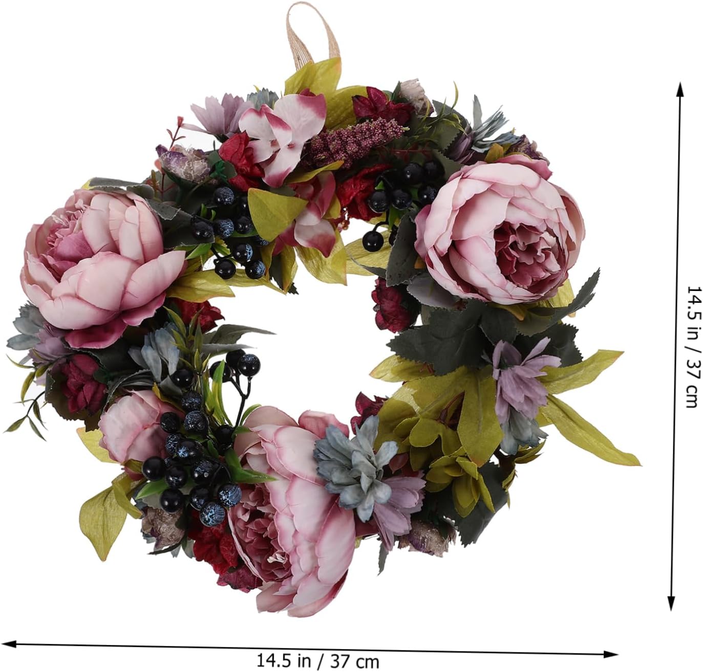 NUOBESTY Artificial Peony Wreath for Home Decor