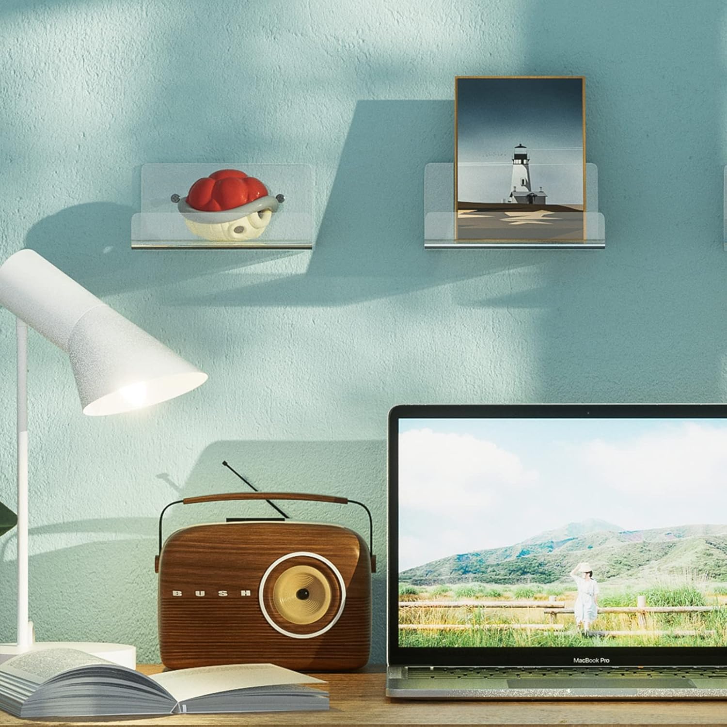 Weronique 2-Pack Clear Floating Wall Shelves