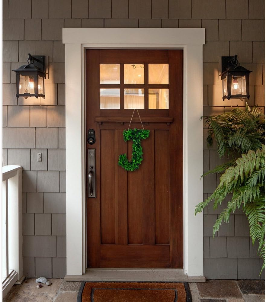 12 Inch Real Preserved Boxwood Monogram Wreath Letters