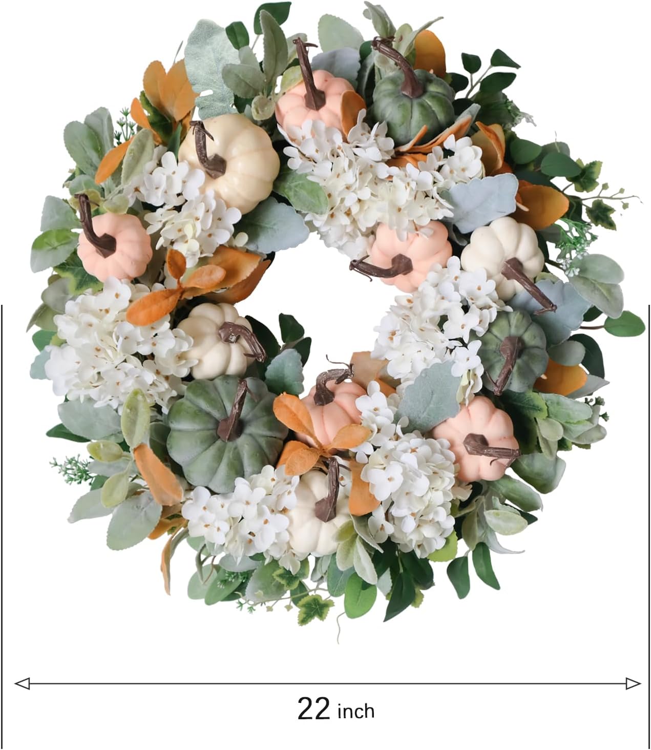 Idyllic 22 Inch Rustic Farmhouse Fall Wreath