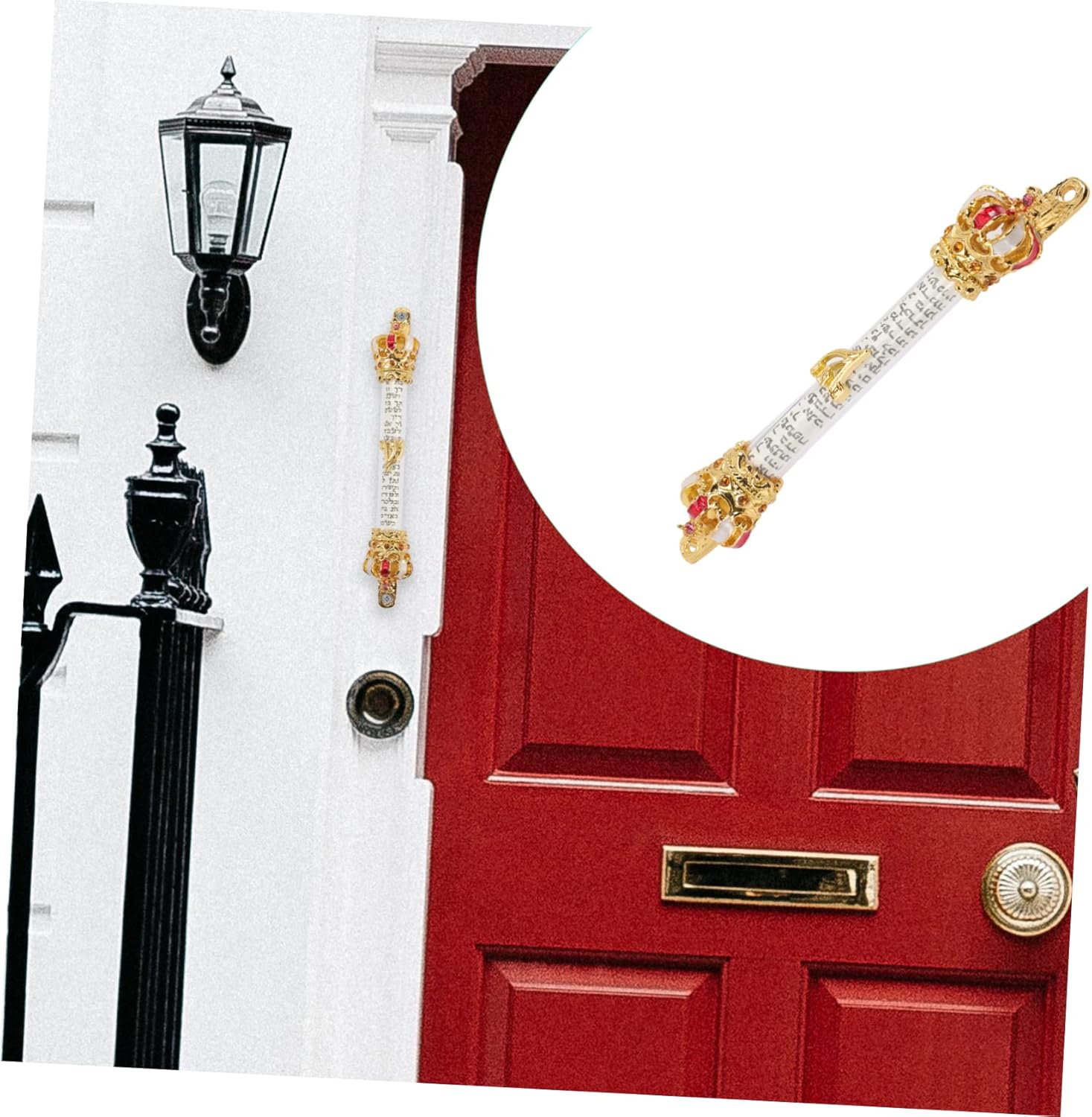 Ciieeo Metal Mezuzah Door Decoration Jewish Mitzvah Ornament