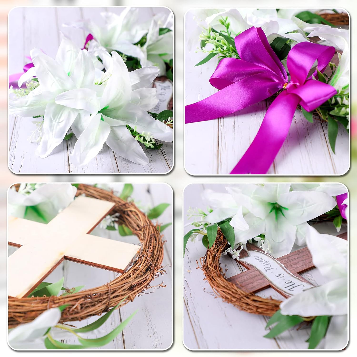 Panelee 18 Inch Easter Wreath Front Door Decor
