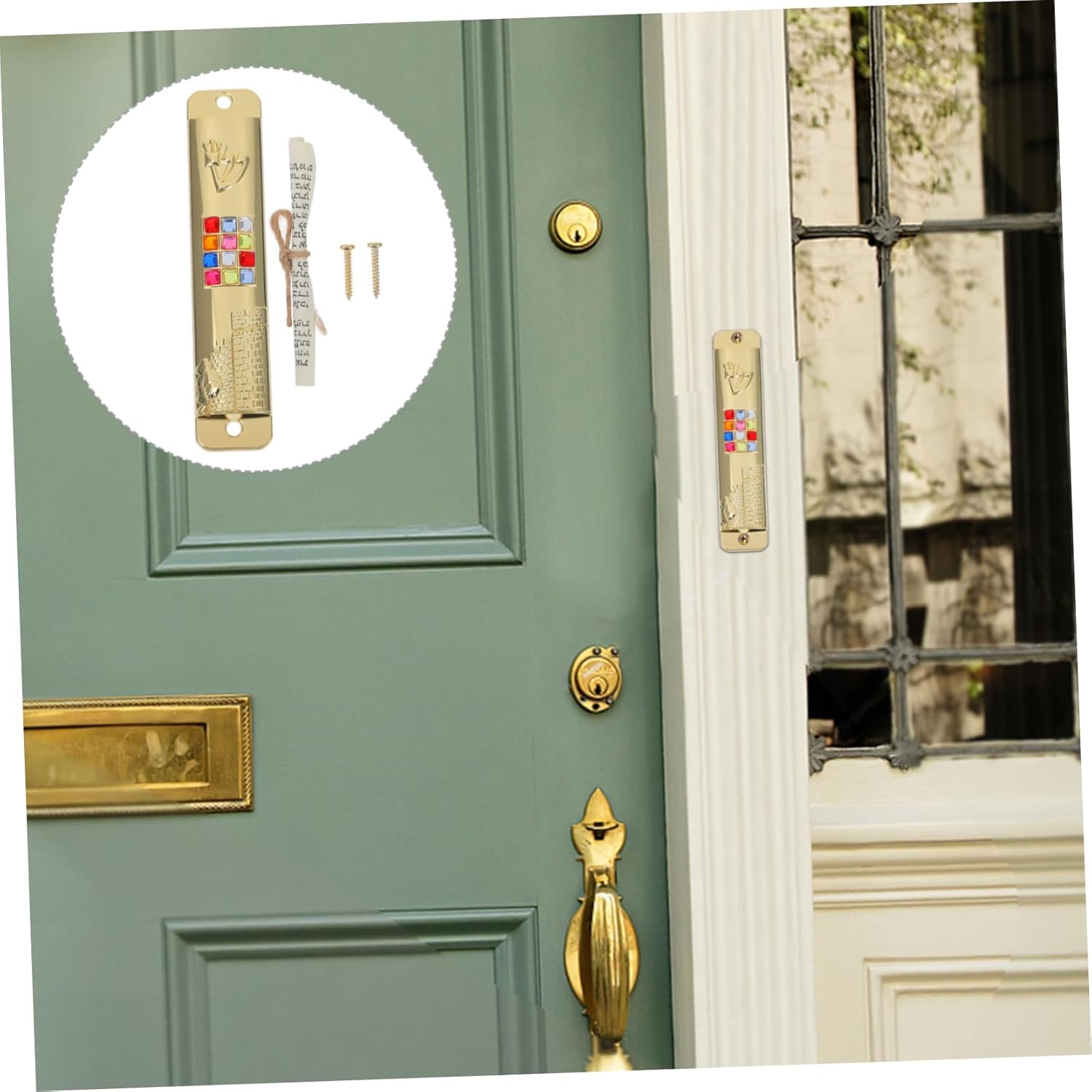 Kosher Mezuzah Scroll Door Decor Metal Frame
