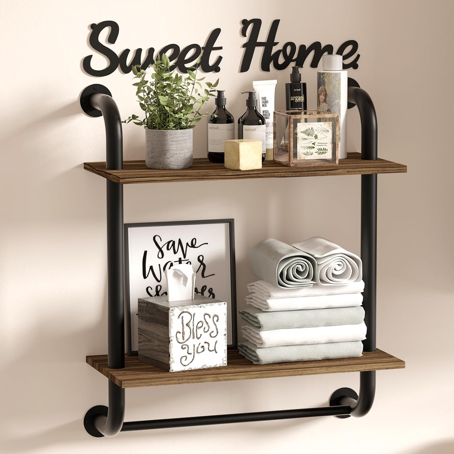 Tinpin 2-Tier Bathroom Floating Shelf Wall Mount 173 Inch