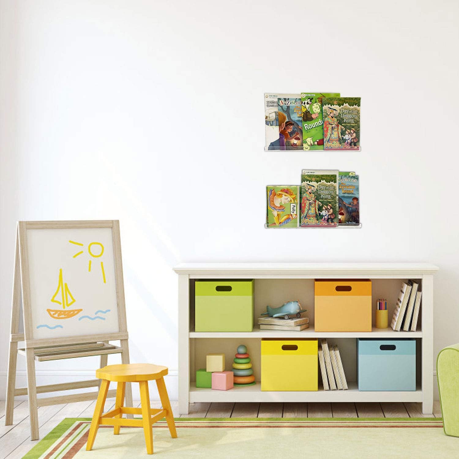 Evron Acrylic Floating Shelves 2-Pack Modern Wall Storage