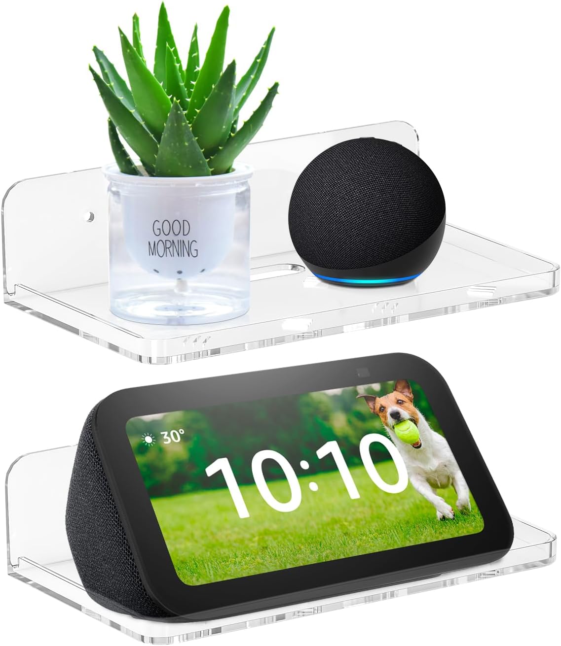 Wall Mount Floating Shelf for Security Camera and Mini Speaker Storage