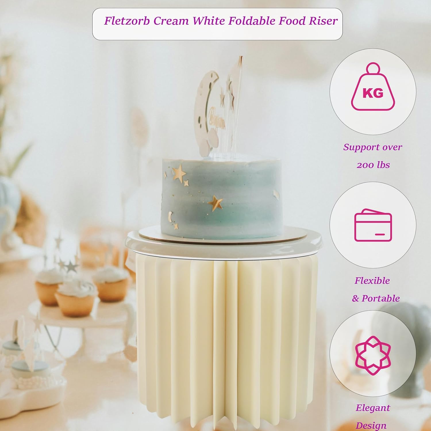 3pcs Cardboard Cylinder Stands for Birthday Wedding Table Display
