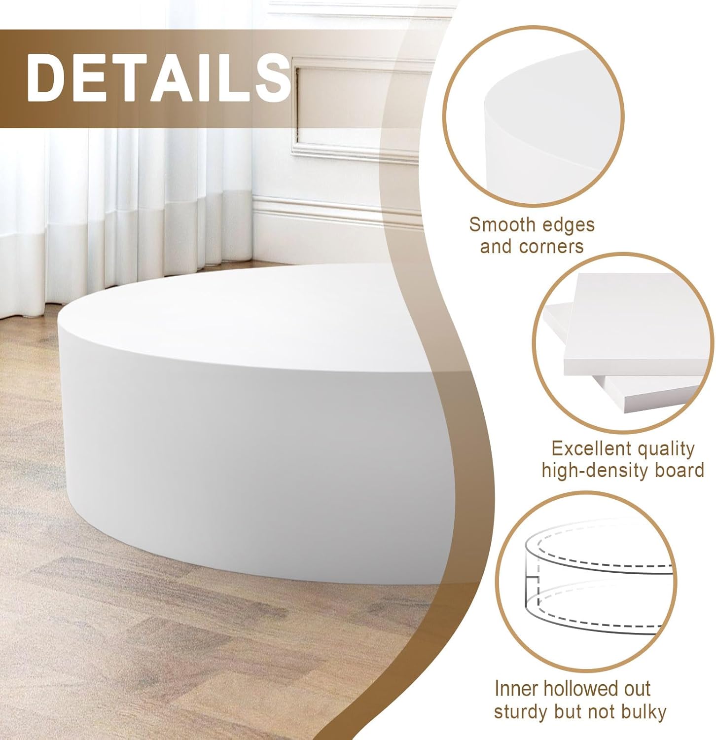 Round Mannequin Display Pedestal Stand White 197x118in