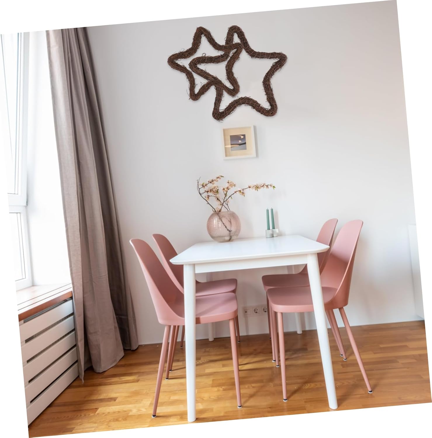 2pcs Handwoven Rattan Star Door Wreath Decorations