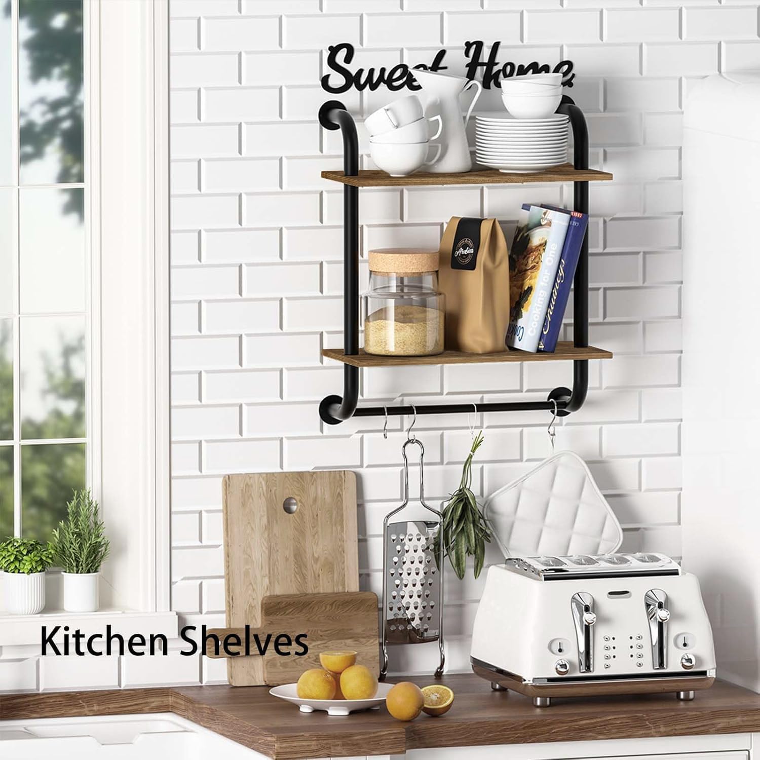 Tinpin 2-Tier Bathroom Floating Shelf Wall Mount 173 Inch