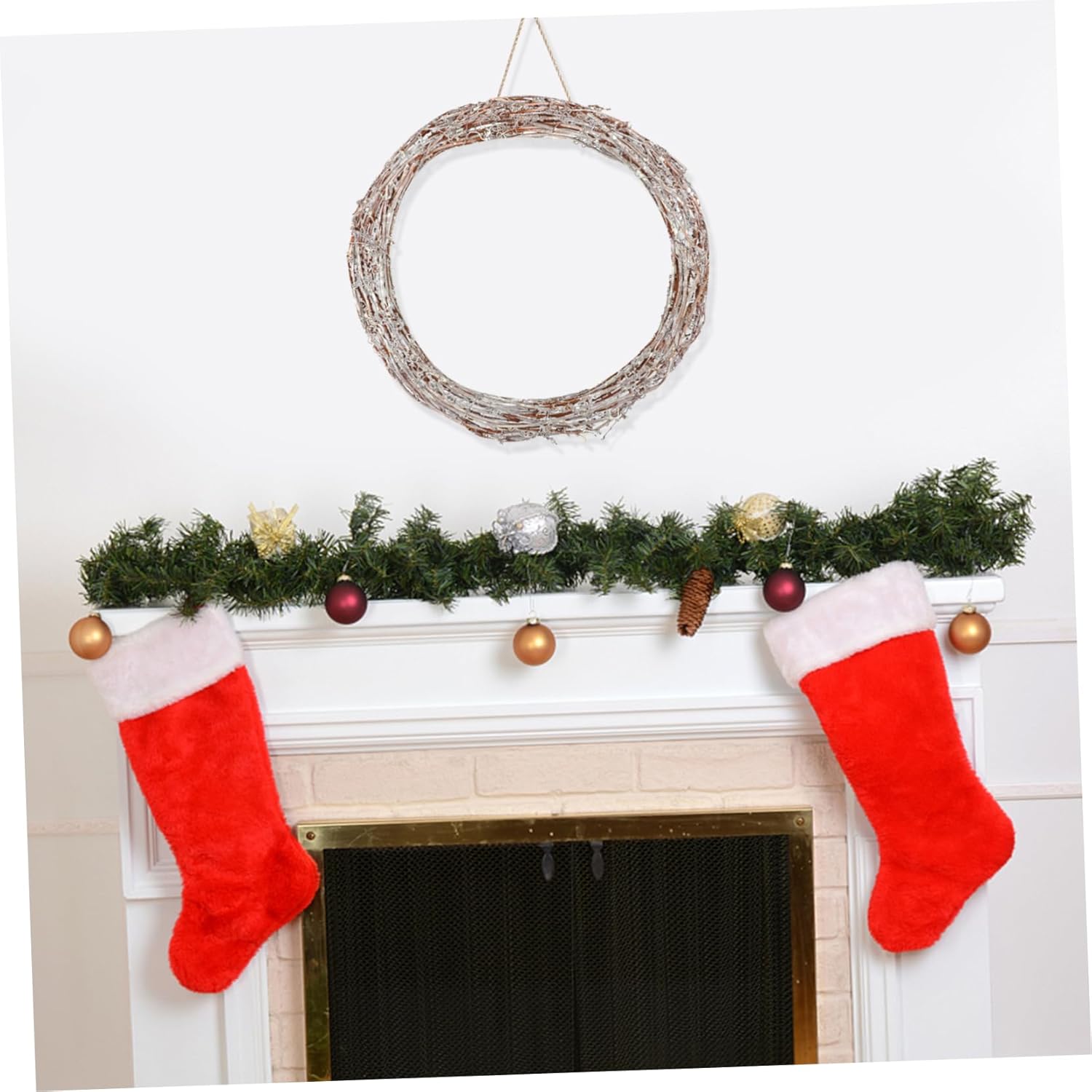 NOLITOY 1pc Rattan Wreath Garland for Home Decor