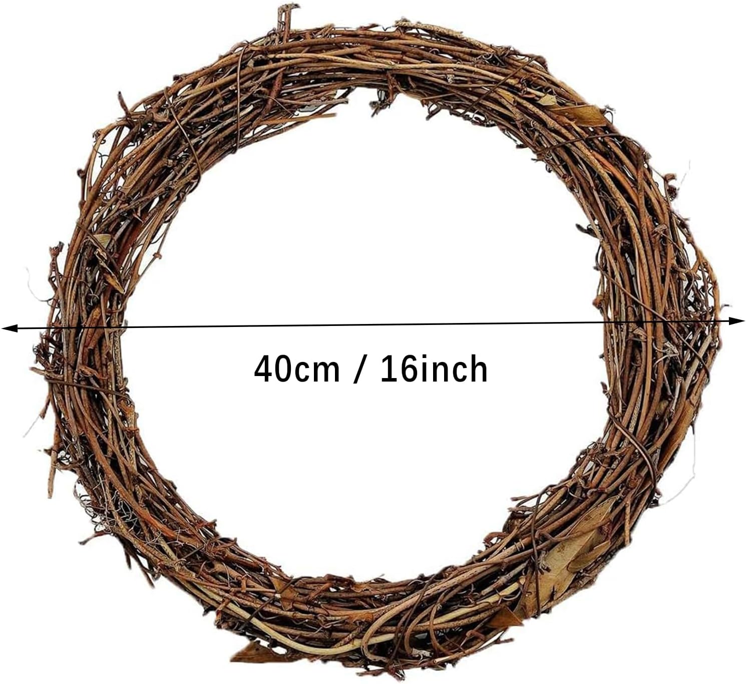 16inch Natural Grapevine Wreath Hoop for DIY Crafts