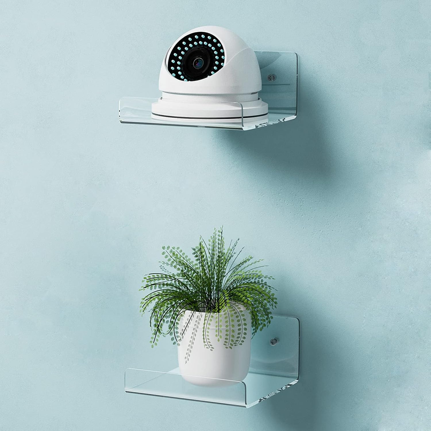 Weronique 2-Pack Clear Floating Wall Shelves