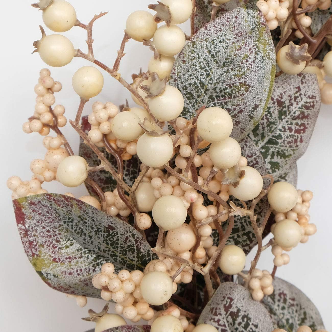 Idyllic Artificial Eucalyptus Leaf Wreath with White Berries